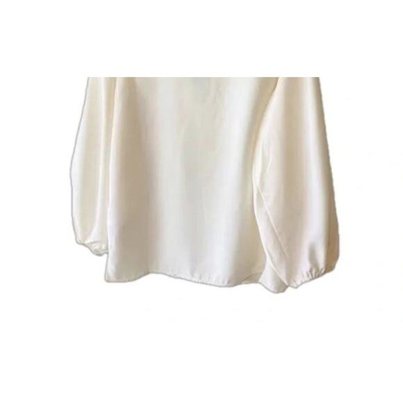 NWT J. Crew Crepe Satin Puff Sleeve Keyhole Neckline Top Blouse BL711 PXS Ivory - Picture 6 of 12